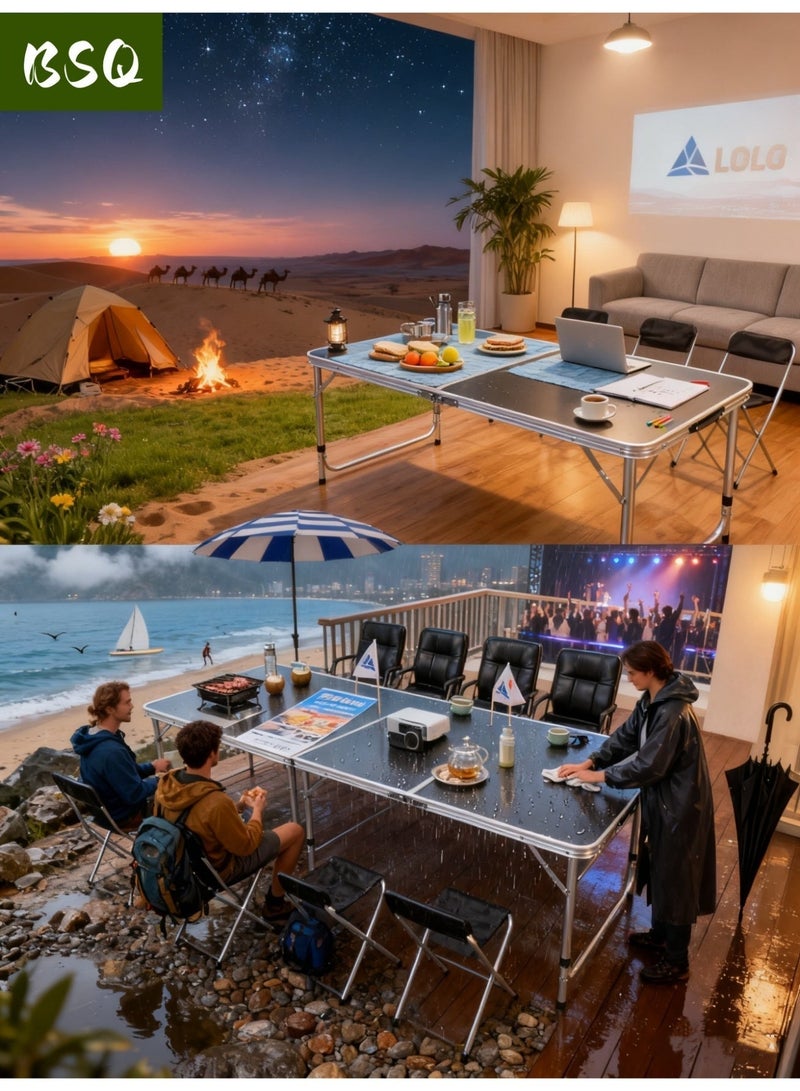 بي إس كيو طاولة تخييم قابلة للطي وخفيفة الوزن | طاولة تخييم خارجية قابلة للطي | طاولة شاطئ خفيفة الوزن | طاولة نزهات | طاوله للطي|طاولة قابلة للطي مصنوعة من سبائك الألومنيوم خفيفة الوزن | مناسبة للمطبخ والمنزل والمطاعم والتخييم وحفلات الشواء في الحديقة (120 × 70 × 60 سم) - Image 5